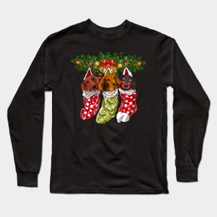 Dachshunds Socks Christmas Gifts Dogs Lovers Long Sleeve T-Shirt